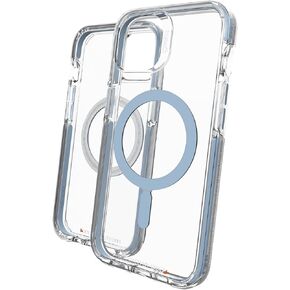 Gear4 Transparent Case for iPhone 13 Compatible with Magsafe, Slim & Lightweight [13 FT D30 Impact Protection] Santa Cruz Snap Series, Clear/Blue