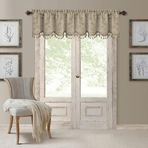 Elrene Home Fashions Mia Jacquard Scroll Blackout Valance, 52" x 19" (1 Valance), Rouge