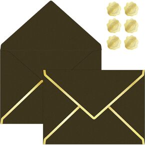 30 Pack 5x7 inch. Envelopes for Invitations,250g Colored Business Mailing Envelopes with Gold foil V Flap Seal Sticker,A7 Envelopes for Wedding Thank You Gift Cards Birthday Baby Shower Cards(Purple)