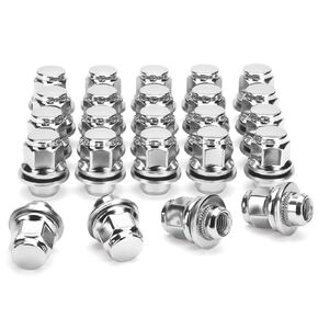 M12x1.5 OEM Wheel Lug Nuts, 20pc 12mmx1.5 Factory Closed End Mag Seat Chrome Lugnuts 1.46" Long, Compatible with Toyota Tacoma Camry Sienna Corolla Lexus