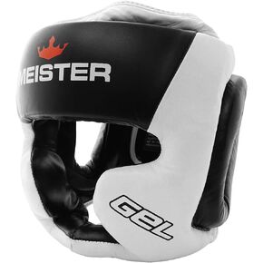 Meister Gel Full-Face Training Head Guard for MMA, Boxing & Muay Thai - White/Black - Large/X-Large