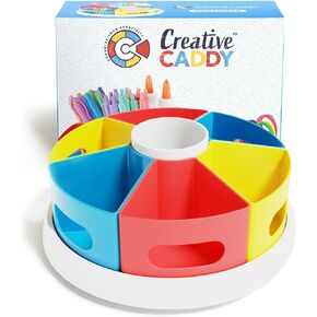 Rotating Art Supplies Organizer Storage Caddy for Kids Desk, Crayon Marker and Pencil Organization for Teachers, Classroom Arts and Crafts at Home, Homeschool and School Supplies