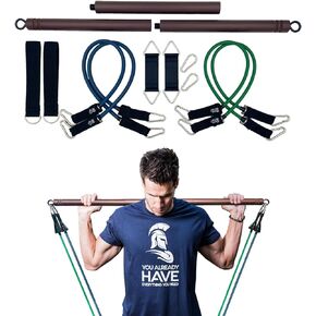 Resistance Band Bar, Resistance Bar with 4 Resistance Bands, Portable Pilates Bar Kit, Home Gym Resistance Training Kit