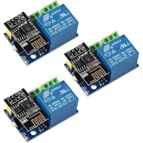 3PCS ESP8266 ESP-01S Wireless WiFi Transceiver Relay Module Compatible for Arduino Smart Home Remote Control Unlock Set