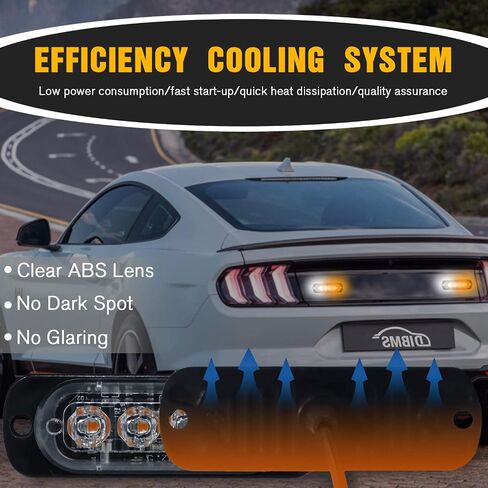 4x LED Emergency Strobe Lights Bar, 4 LED Amber White Warning Flashing Caution Construction Hazard Light Bar For Car Truck Van Off Road Vehicle ATV SUV in Saudi Arabia