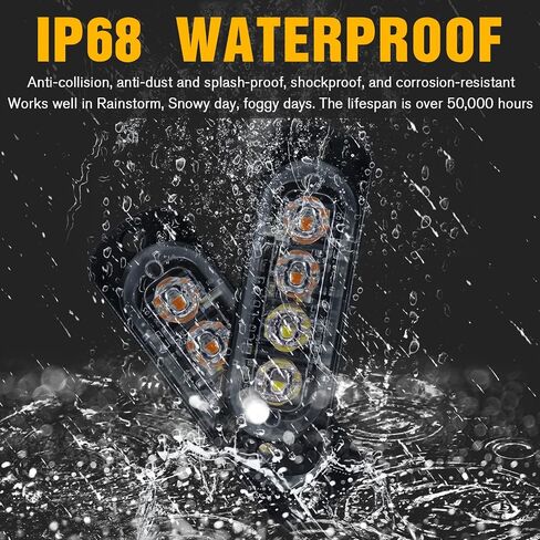 4x LED Emergency Strobe Lights Bar, 4 LED Amber White Warning Flashing Caution Construction Hazard Light Bar For Car Truck Van Off Road Vehicle ATV SUV in Saudi Arabia