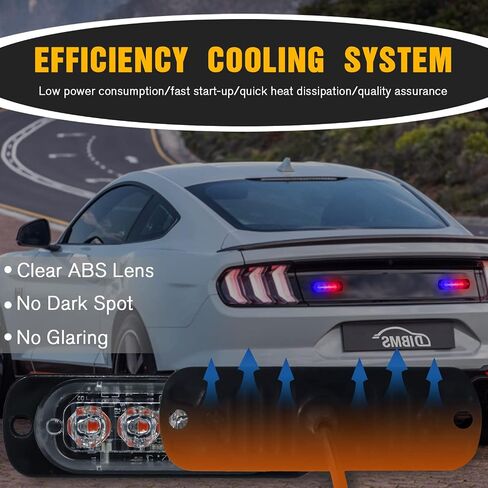 4x LED Emergency Strobe Lights Bar, 4 LED Amber White Warning Flashing Caution Construction Hazard Light Bar For Car Truck Van Off Road Vehicle ATV SUV in Saudi Arabia