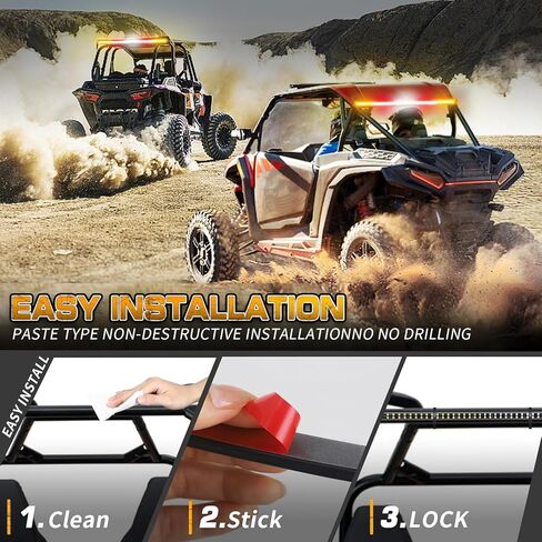 xridonsen 30 بوصة شريط إضاءة مطاردة 180 LED RC أضواء ستروب للطوارئ مع الفرامل عكس إشارة الانعطاف الخلفية شريط أضواء خلفية لـ UTV ATV Polaris RZR Can-am Yamaha جنبًا إلى جنب على الطرق الوعرة عربة الجولف (RBWBR) in Kuwait