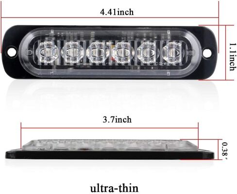 KaiDengZhe4pcs 6LED أزرق فائق النحافة مزامنة ميزة تحذير الطوارئ منارة خطر فلاش تحذير ستروب ضوء بار سطح جبل لشاحنة سيارة 12-24 فولت in Kuwait