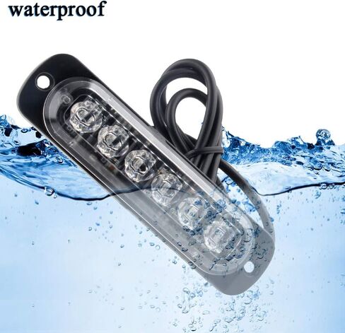 KaiDengZhe4pcs 6LED أزرق فائق النحافة مزامنة ميزة تحذير الطوارئ منارة خطر فلاش تحذير ستروب ضوء بار سطح جبل لشاحنة سيارة 12-24 فولت in Kuwait