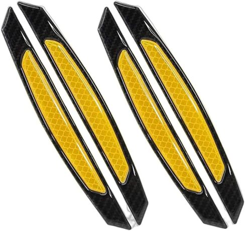 Universal 4Pcs Reflective Car Door Edge Guard Stickers Carbon Fiber Auto Car Door Edge Bump Protector Sticker for Car SUV Pickup Truck (Blue) in Saudi Arabia