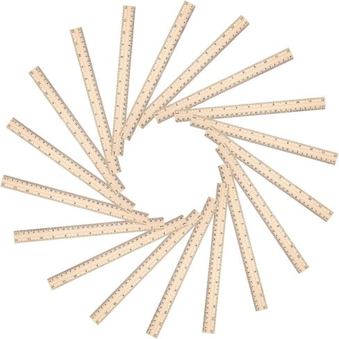 LovesTown 60 Pack Wooden Rulers, 12 Inch Ruler Bulk 2 Scale Measuring Rulers for Kids Students Office School Supplies Classroom in Saudi Arabia
