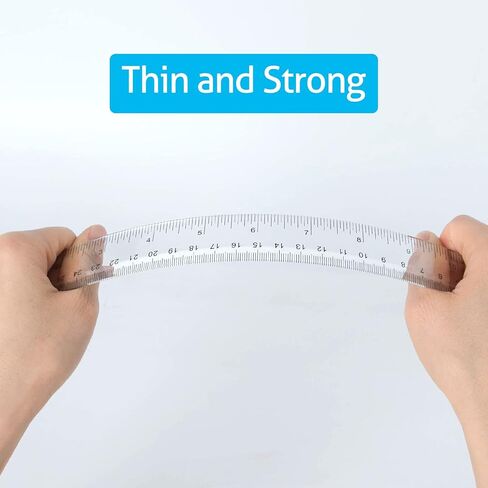 5 عبوات من المساطر الشفافة، مسطرة بلاستيكية مقاس 12 بوصة مسطرة مستقيمة بالسنتيمتر والبوصة، مجموعة مساطر للأطفال للمكتب المدرسي للطلاب in Kuwait
