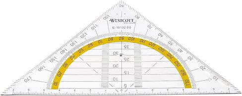 Westcott Set Square, Plastic, 14 cm, Transparent, Other Styles Available 1 Items 14 cm/mit Griff in Kuwait
