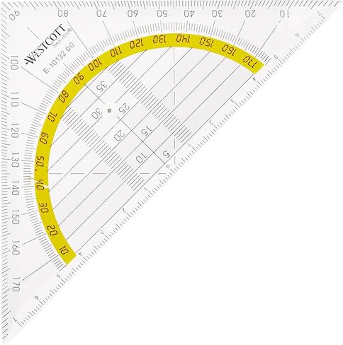 Westcott Set Square, Plastic, 14 cm, Transparent, Other Styles Available 1 Items 14 cm/mit Griff in Kuwait