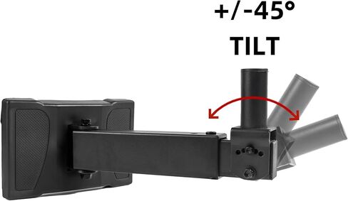 حوامل حائط مكبر صوت PA شديدة التحمل تدعم ما يصل إلى 100 رطل، حامل حامل حامل مكبر صوت قابل للتعديل على الحائط، حامل مكبر صوت مثبت على الحائط، دوار وإمالة (عبوتان باللون الأسود) in Kuwait