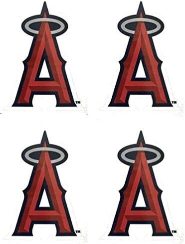 MLB 4 Los Angeles Angels Team Logo Stickers Set Individual Official Major League Baseball Helmet Emblems of Anaheim LA California in Kuwait