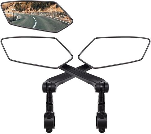 Homaisson مرآة الدراجة 2 حزمة، المقود جبل مرآة الدراجة دراجة مرايا الرؤية الخلفية مع عدسة زاوية واسعة HD الزجاج، Adjuatable للتدوير ل20-26mm المقود E-الدراجة الطريق الدراجة سكوتر in Kuwait