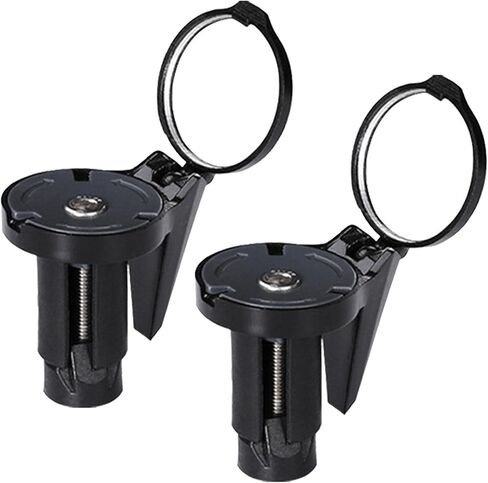 طقم مرآة دراجة حضرية صغيرة قابلة للتعديل مكون من قطعتين - مرآة مقود للرؤية الخلفية قابلة للطي - عدسة محدبة مع دوران 360 درجة (أسود) in Kuwait