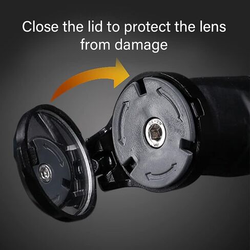 طقم مرآة دراجة حضرية صغيرة قابلة للتعديل مكون من قطعتين - مرآة مقود للرؤية الخلفية قابلة للطي - عدسة محدبة مع دوران 360 درجة (أسود) in Kuwait