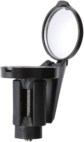 طقم مرآة دراجة حضرية صغيرة قابلة للتعديل مكون من قطعتين - مرآة مقود للرؤية الخلفية قابلة للطي - عدسة محدبة مع دوران 360 درجة (أسود) in Kuwait