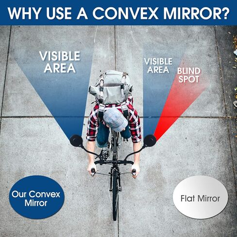 مرآة دراجة جديدة 2023، مرايا دراجة قابلة للدوران وقابلة للتعديل للمقود، مرآة دراجة محدبة من الأكريليك، مرايا دراجة آمنة مقاومة للصدمات، مرآة رؤية خلفية لمقود الدراجة، مرايا دراجة للدراجة الكهربائية MTB... in Kuwait