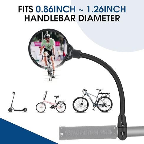 مرآة دراجة جديدة 2023، مرايا دراجة قابلة للدوران وقابلة للتعديل للمقود، مرآة دراجة محدبة من الأكريليك، مرايا دراجة آمنة مقاومة للصدمات، مرآة رؤية خلفية لمقود الدراجة، مرايا دراجة للدراجة الكهربائية MTB... in Kuwait