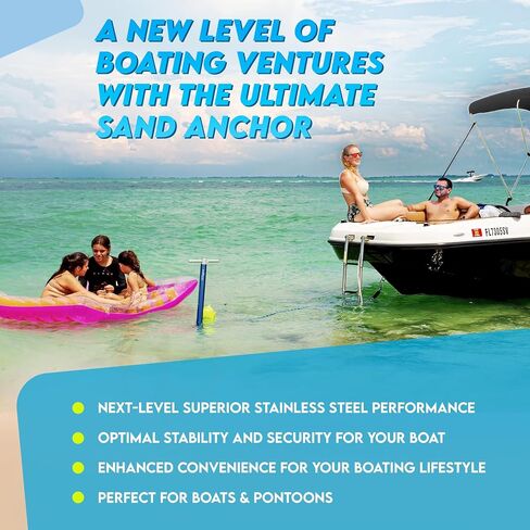 SandShark Ultimate XL 2.0 Boat Anchor. Adjustable Stainless Steel Boat Anchors. Shallow Water Anchor Pole for Beach, Sandbar, w/Case Over 5' Tall in Kuwait