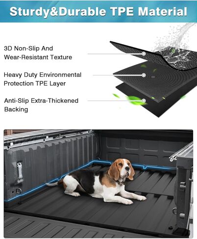 حصيرة سرير الشاحنة متوافقة مع 2009-2018 دودج رام 1500/2019-2023 رام 1500 كلاسيك مع صندوق رام، فقط لسرير 5.7 قدم، بطانة سرير متينة لجميع الأحوال الجوية باللون الأسود in Kuwait