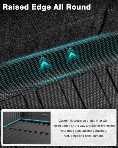 حصيرة سرير الشاحنة متوافقة مع 2009-2018 دودج رام 1500/2019-2023 رام 1500 كلاسيك مع صندوق رام، فقط لسرير 5.7 قدم، بطانة سرير متينة لجميع الأحوال الجوية باللون الأسود in Kuwait