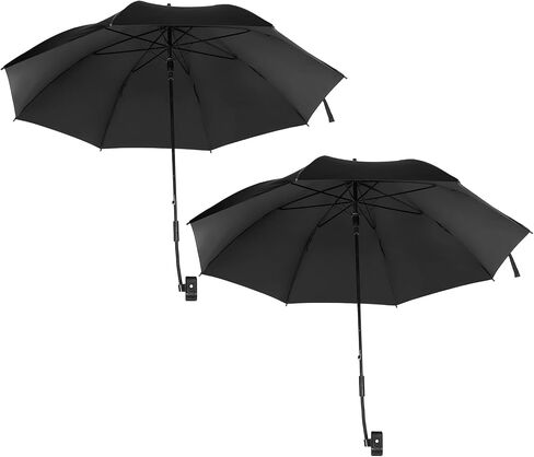 Sanwuta 2 Sets Chair Umbrella with Clamp, UPF 40+ Beach Umbrella, 360 Degrees Adjustable Stroller Umbrella, 42" Shade Umbrella for Beach Chair Camping Chair Wheelchair Stroller Patio Chair Golf Carts in Saudi Arabia