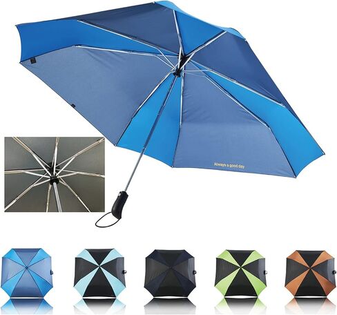 Extra Large Square Golf Umbrella - 55-Inch Arc Large Umbrella with One-Touch Auto Open and Close Button, UV Umbrella w/UPF 50+ Fabric, Portable 1.04 lbs Oversized Foldable Umbrella (BLK/NAV) in Saudi Arabia