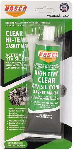 Maximum Oil Resistance Maximum Temperature RTV Silicone Gasket Maker, Sensor Safe, Non-Corrosive, for High Flex and Oil Resistant Applications. All-Purpose RTV Silicone Sealant -3 oz, Clear in Kuwait
