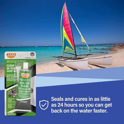 Maximum Oil Resistance Maximum Temperature RTV Silicone Gasket Maker, Sensor Safe, Non-Corrosive, for High Flex and Oil Resistant Applications. All-Purpose RTV Silicone Sealant -3 oz, Clear in Kuwait