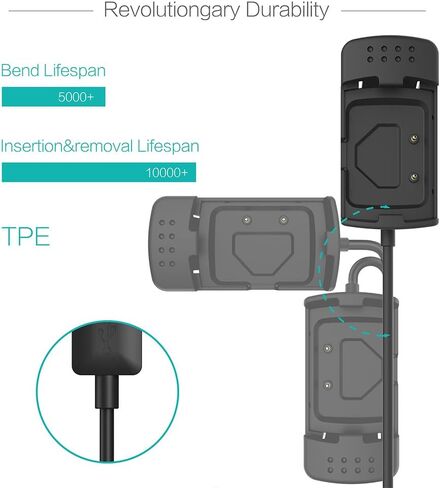 شاحن TUSITA متوافق مع Scosche Rhythm+ Plus - كابل شحن USB 100 سم - ملحقات مراقبة معدل ضربات القلب in Kuwait