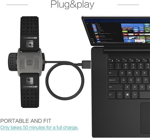 شاحن TUSITA متوافق مع Scosche Rhythm+ Plus - كابل شحن USB 100 سم - ملحقات مراقبة معدل ضربات القلب in Kuwait