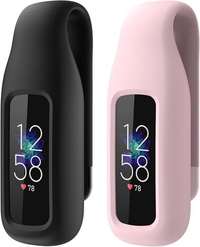 2-Pack Clip for Fitbit Luxe, Clip Holder Compatible with Fitbit Luxe, Black + Soft Pink in Saudi Arabia