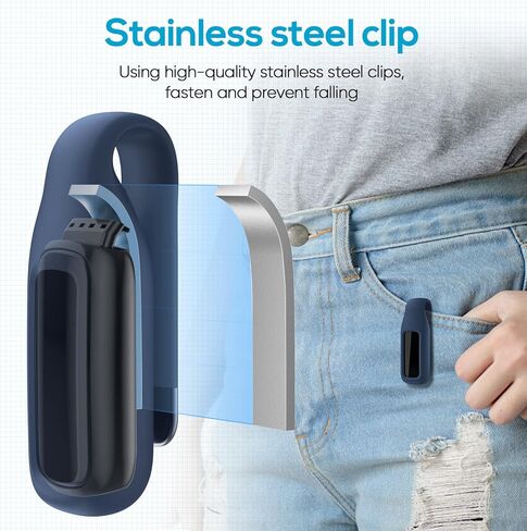 2-Pack Clip for Fitbit Luxe, Clip Holder Compatible with Fitbit Luxe, Black + Soft Pink in Saudi Arabia