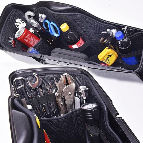 منظم بطانات Harley Saddlebag 2 في 1 لحقائب السرج القياسية 14-22 OEM بطانة CVO أكياس السرج المدببة بطانات حقيبة السرج المنزلقة بطانات حقيبة السرج الممتدة، أسود، مقاس واحد in Saudi Arabia