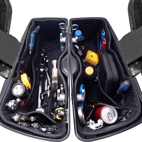 منظم بطانات Harley Saddlebag 2 في 1 لحقائب السرج القياسية 14-22 OEM بطانة CVO أكياس السرج المدببة بطانات حقيبة السرج المنزلقة بطانات حقيبة السرج الممتدة، أسود، مقاس واحد in Saudi Arabia