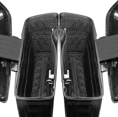 منظم بطانات Harley Saddlebag 2 في 1 لحقائب السرج القياسية 14-22 OEM بطانة CVO أكياس السرج المدببة بطانات حقيبة السرج المنزلقة بطانات حقيبة السرج الممتدة، أسود، مقاس واحد in Saudi Arabia