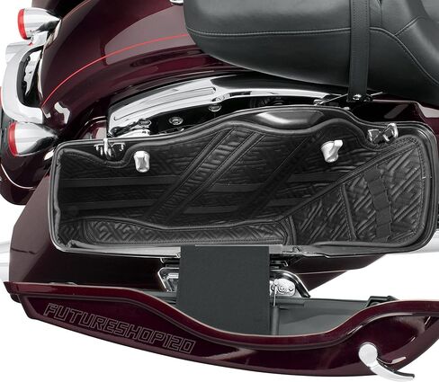 منظم بطانات Harley Saddlebag 2 في 1 لحقائب السرج القياسية 14-22 OEM بطانة CVO أكياس السرج المدببة بطانات حقيبة السرج المنزلقة بطانات حقيبة السرج الممتدة، أسود، مقاس واحد in Saudi Arabia