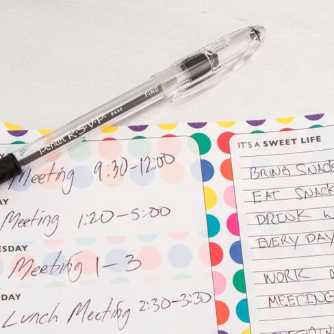 قلم حبر جاف أصلي من Pentel RSVP، (0.7 مم) خط رفيع، ألوان حبر متنوعة، أسطوانة شفافة، 8 عبوات مع قلم حبر أسود إضافي in Kuwait