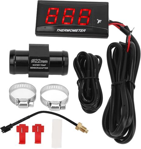 Motorcycle Water Temperature Gauge Ultra Thin LCD Display ABS Housing Water Temp Meter for Modification DC12V Material: ABS, LCD Strong Light Source, Even Digital Display (Green) in Saudi Arabia