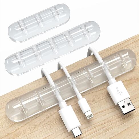 INCHOR Cord Organizer, Clear Cable Organizer Cord Holder, Wire Organizer USB Cable Management Cord Keeper, 3 Packs Cable Clips for Car Home and Office (7, 5, 3 Slots) in Kuwait