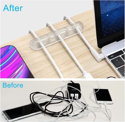 INCHOR Cord Organizer, Clear Cable Organizer Cord Holder, Wire Organizer USB Cable Management Cord Keeper, 3 Packs Cable Clips for Car Home and Office (7, 5, 3 Slots) in Kuwait