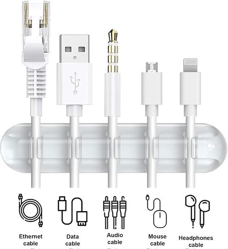 INCHOR Cord Organizer, Clear Cable Organizer Cord Holder, Wire Organizer USB Cable Management Cord Keeper, 3 Packs Cable Clips for Car Home and Office (7, 5, 3 Slots) in Kuwait