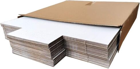 50 حزمة 11 1/8 بوصة × 8 5/8 بوصة × 2 بوصة صندوق شحن من الورق المقوى سهل الطي، ارتفاع بحجم الحروف قابل للتعديل لصور الكتب المصورة، أبيض (EM1182) in Saudi Arabia