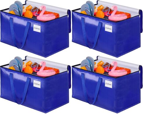 4 Pack-76L Heavy Duty Moving Bags, Moving Boxes with Reinforced Handles ＆ Premium Zippers, Storage Totes for Space Saving, Packing ＆ Moving Storage in Saudi Arabia
