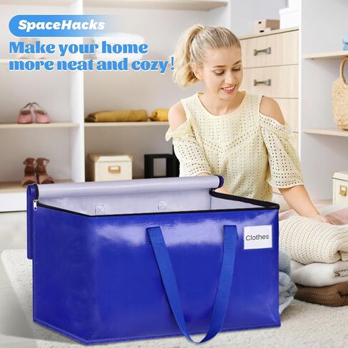 4 Pack-76L Heavy Duty Moving Bags, Moving Boxes with Reinforced Handles ＆ Premium Zippers, Storage Totes for Space Saving, Packing ＆ Moving Storage in Saudi Arabia